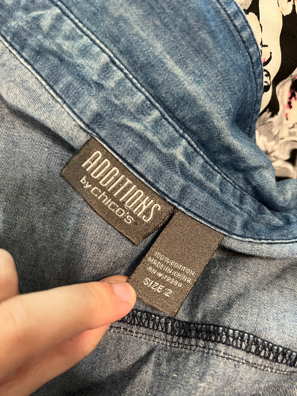 Chico's Denim Shirt / Jacket - Size Large / 12 / 14