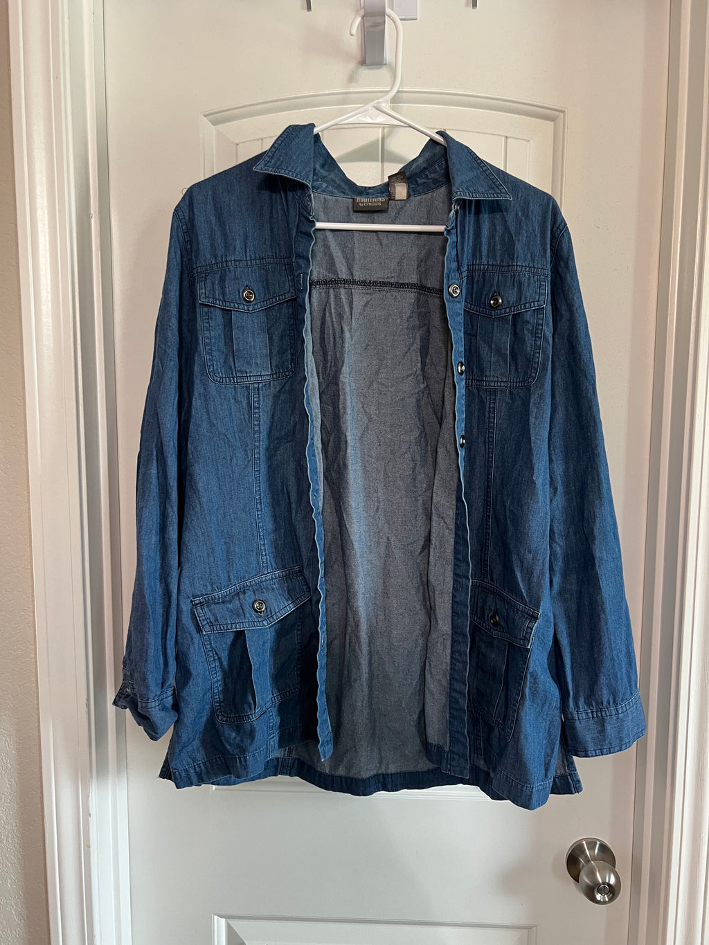 Chico's Denim Shirt / Jacket - Size Large / 12 / 14