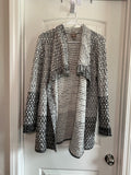 Chico's Black and White Patterned Cardigan - Size Large / 12 / 14