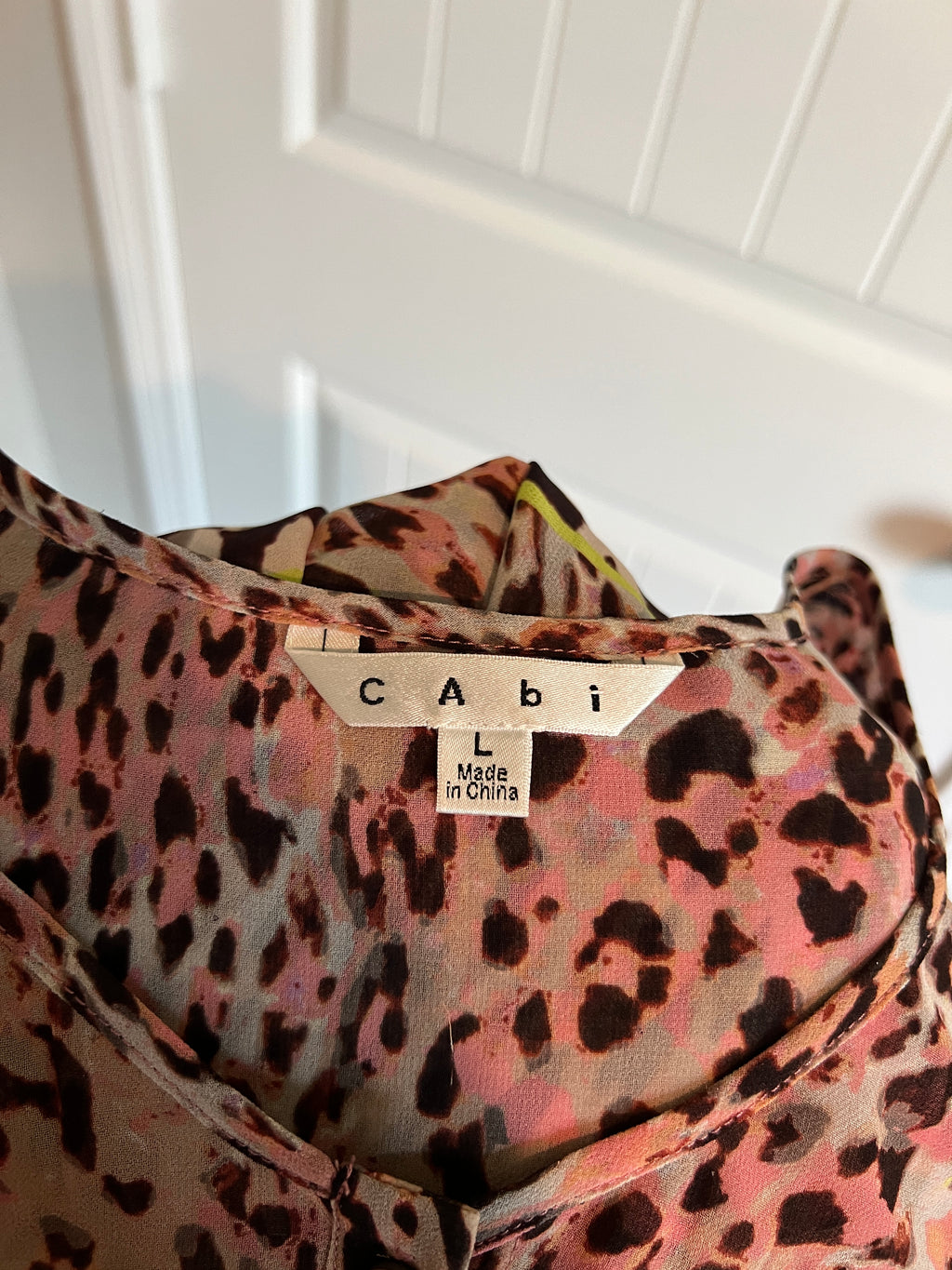 Cabi Leopard Print Sleeveless Blouse - Size Large