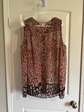 Cabi Leopard Print Sleeveless Blouse - Size Large