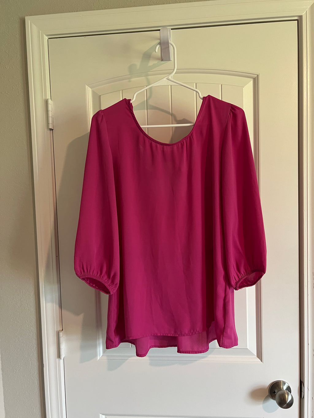 Miami 3/4 Sleeve Blouse with Bow - Size Medium