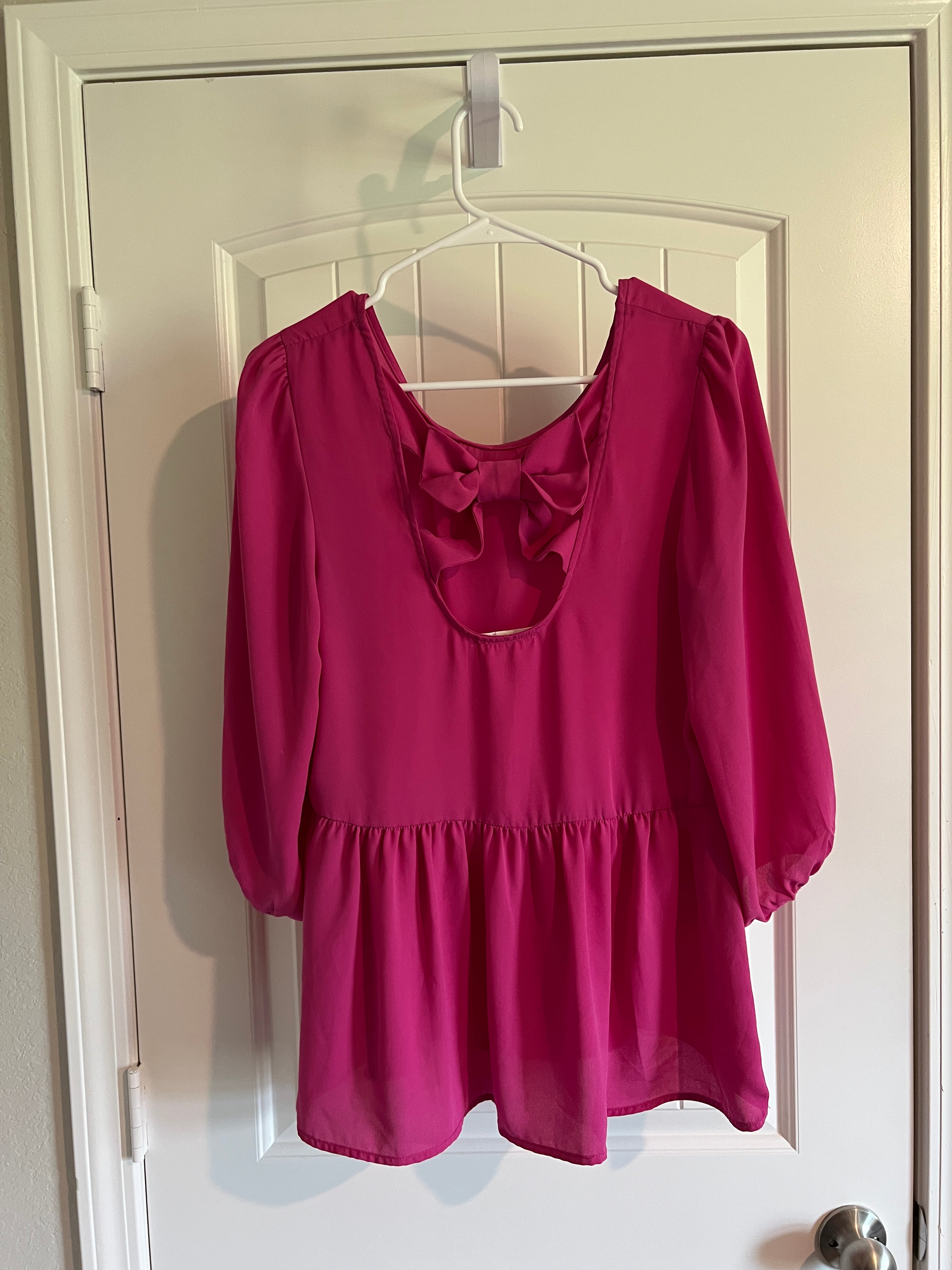 Miami 3/4 Sleeve Blouse with Bow - Size Medium