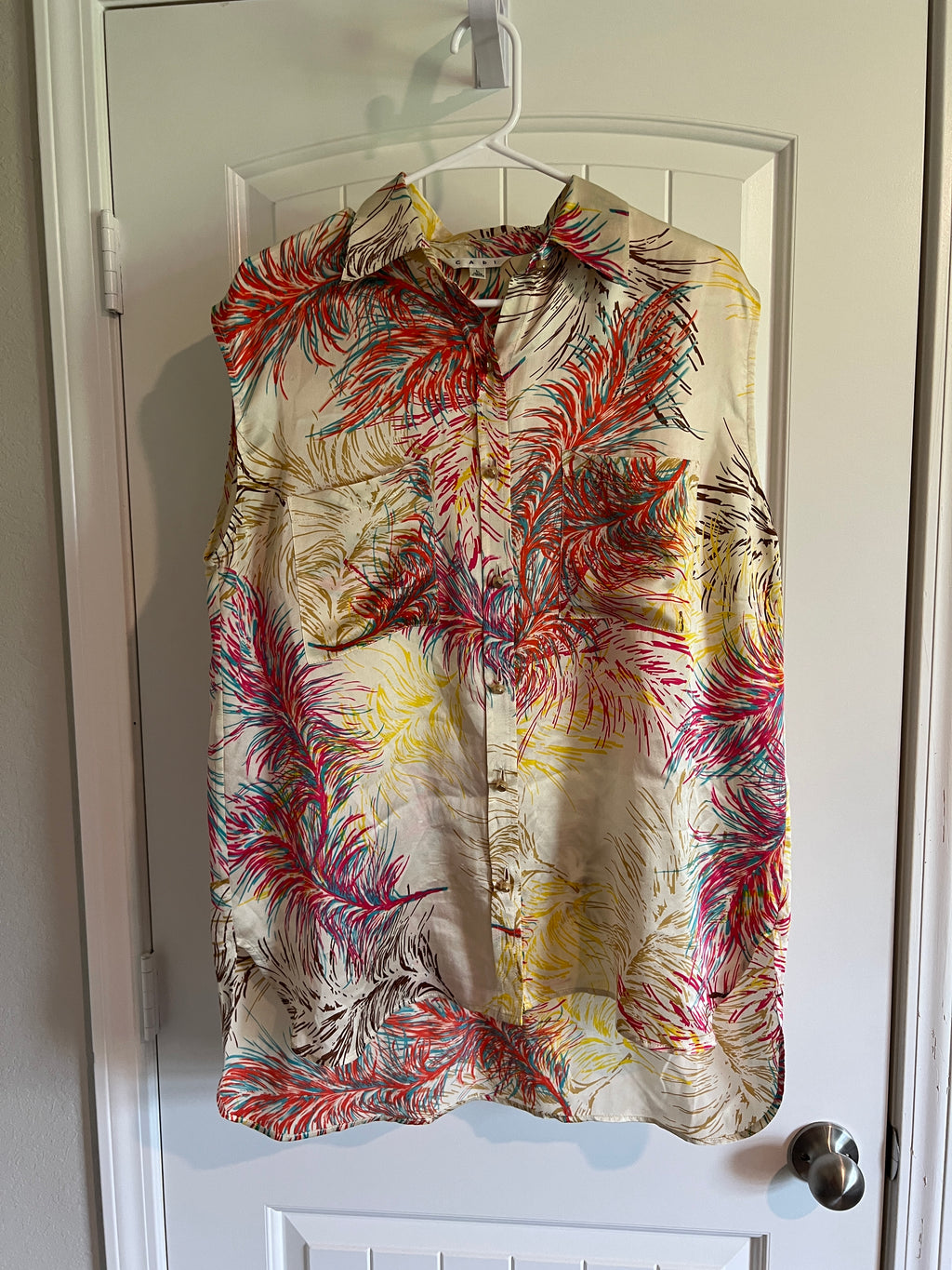 Cabi Colorful Sleeveless Blouse - Size Large