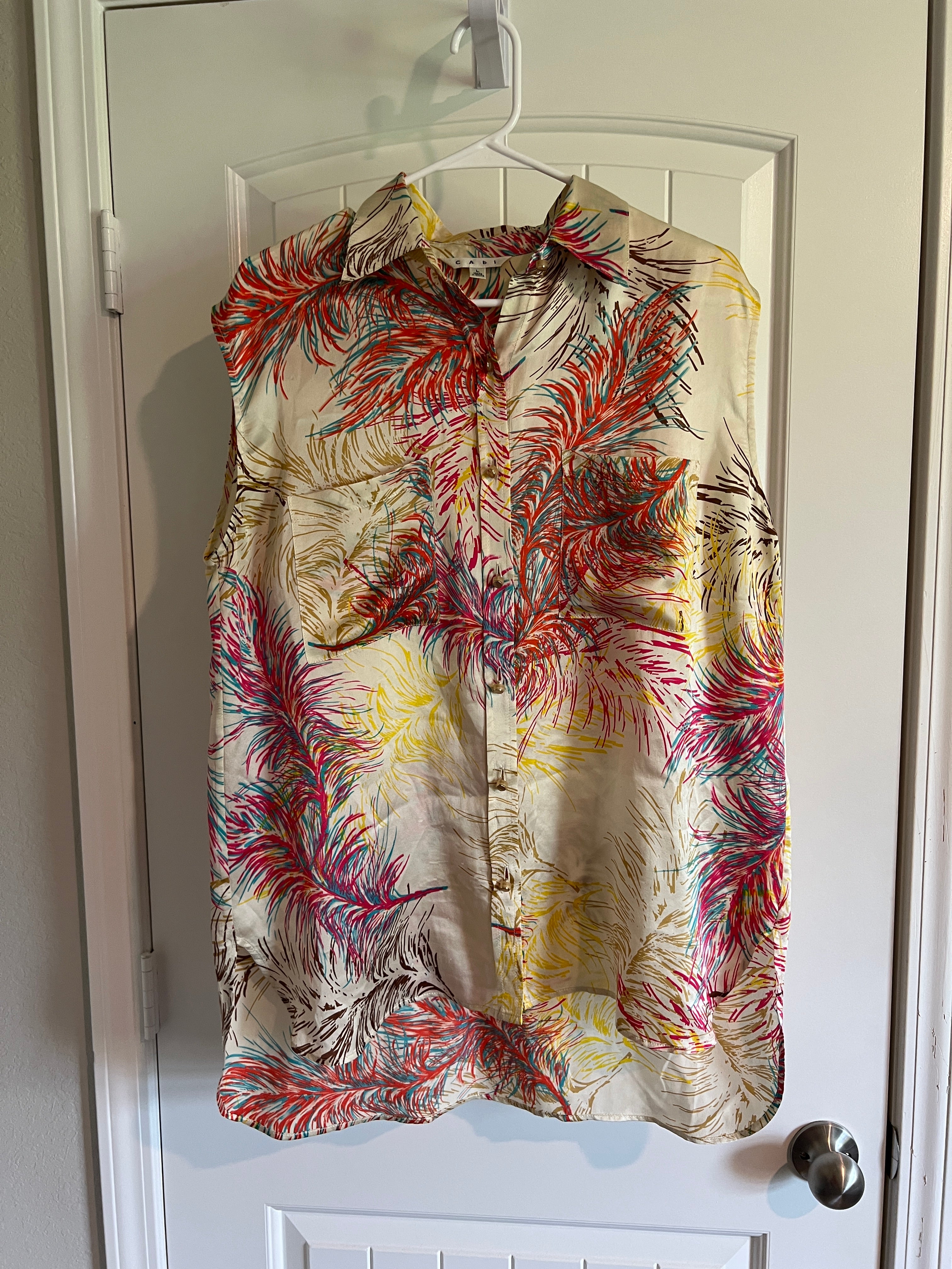 Cabi Colorful Sleeveless Blouse - Size Large
