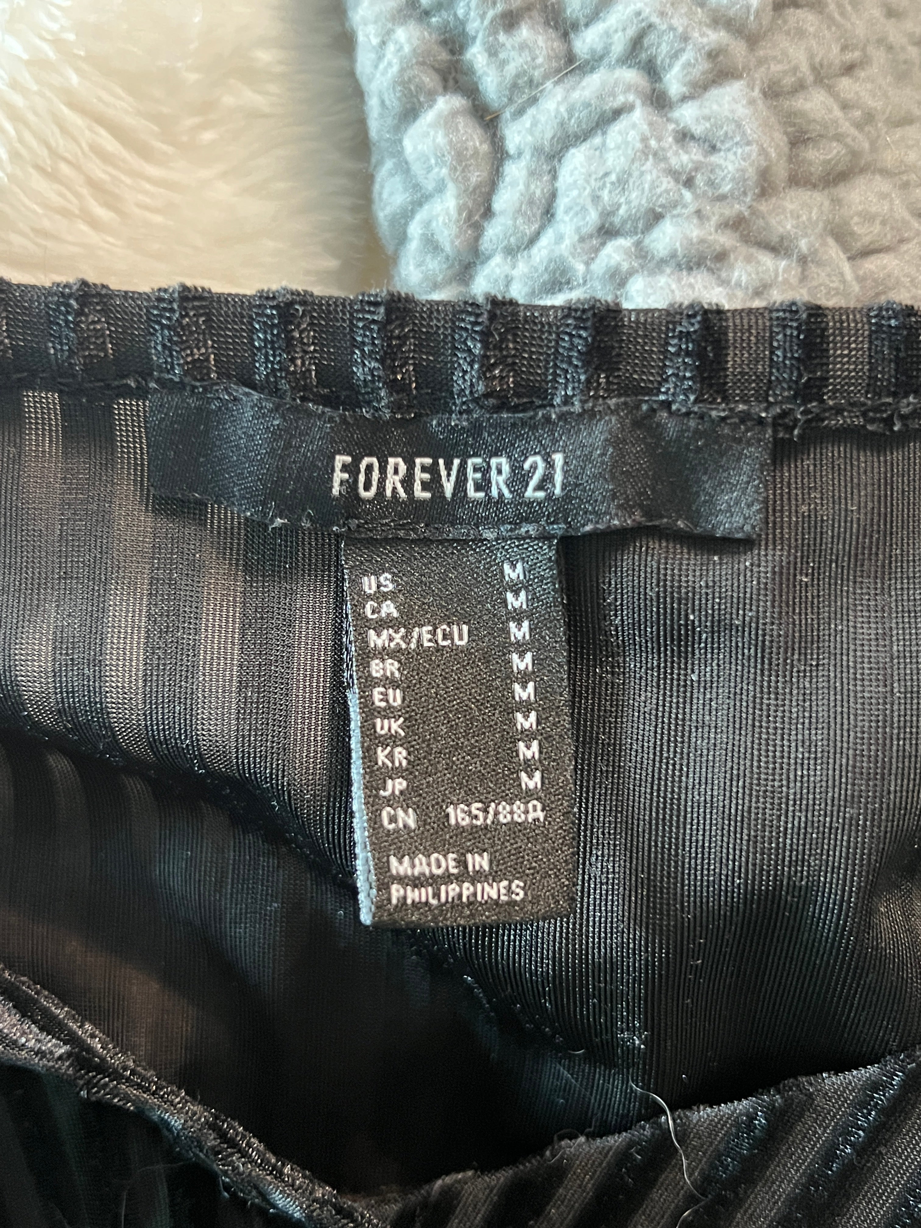Forever 21 Velvet Stripes Bodysuit - Size Medium