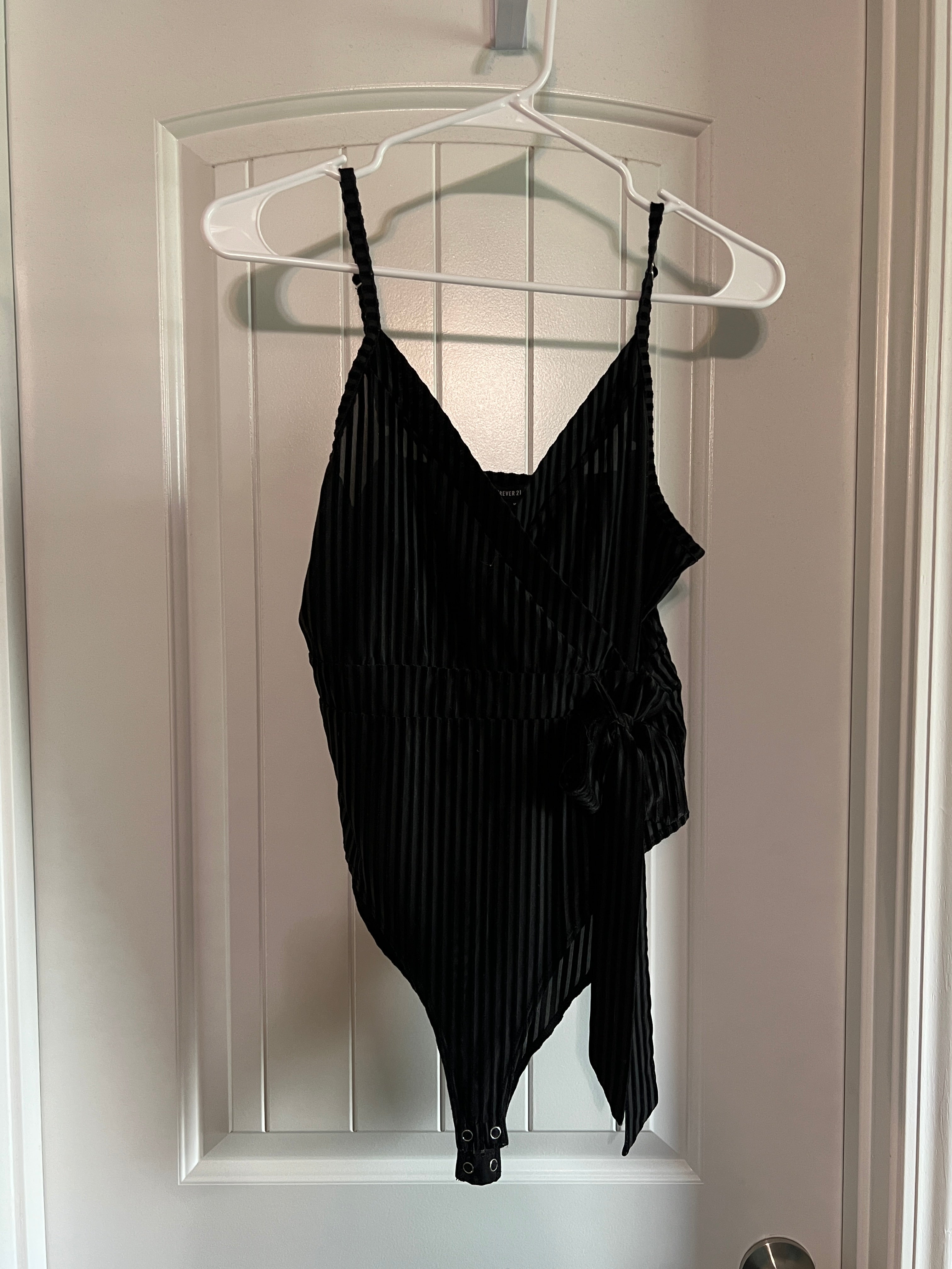 Forever 21 Velvet Stripes Bodysuit - Size Medium
