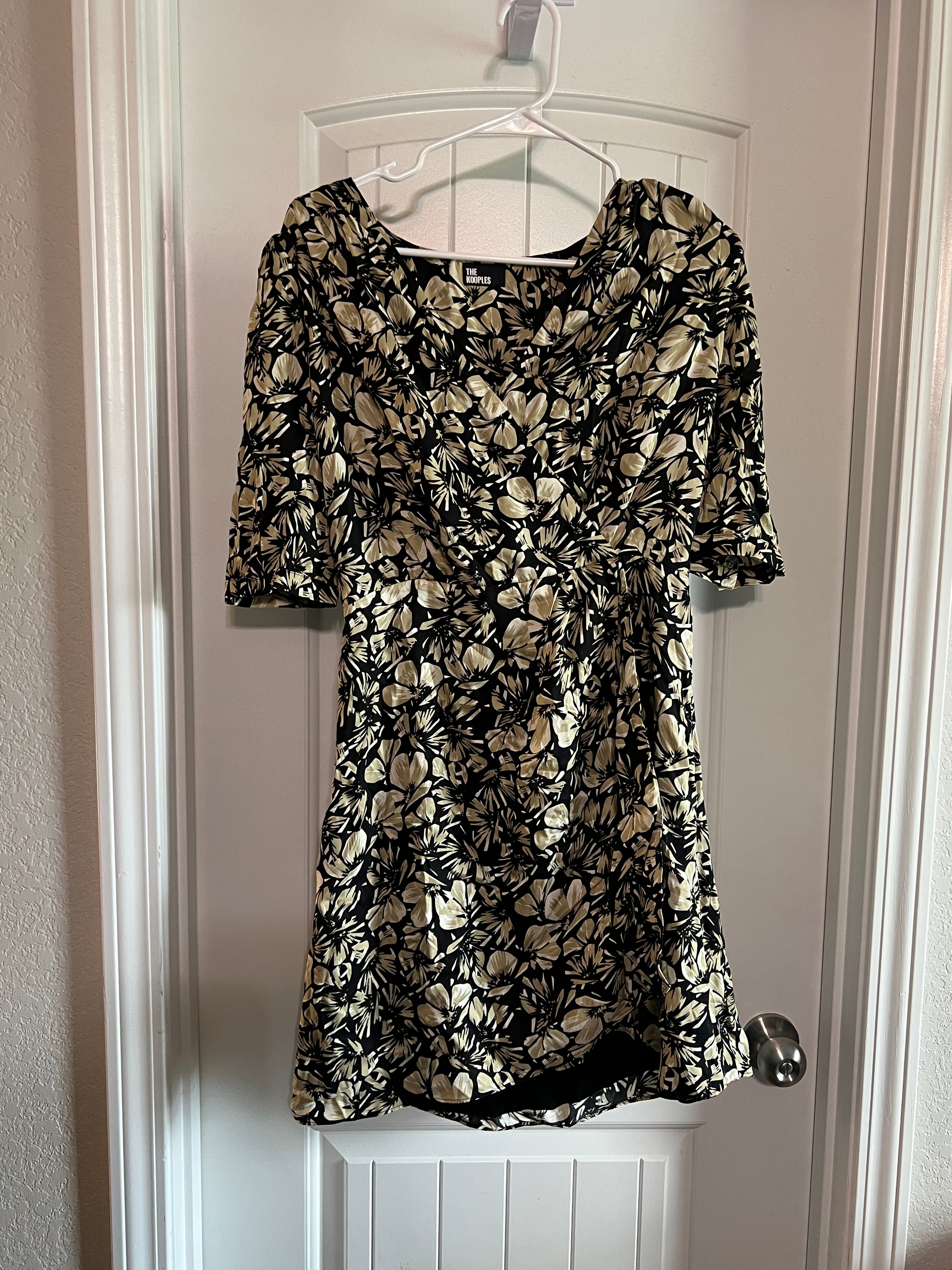 NWT The Kooples Black and Gold Dress - Size 2 / 26