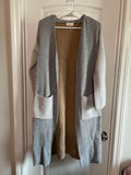 Elan Color Block Long Cardigan Sweater - Size Small