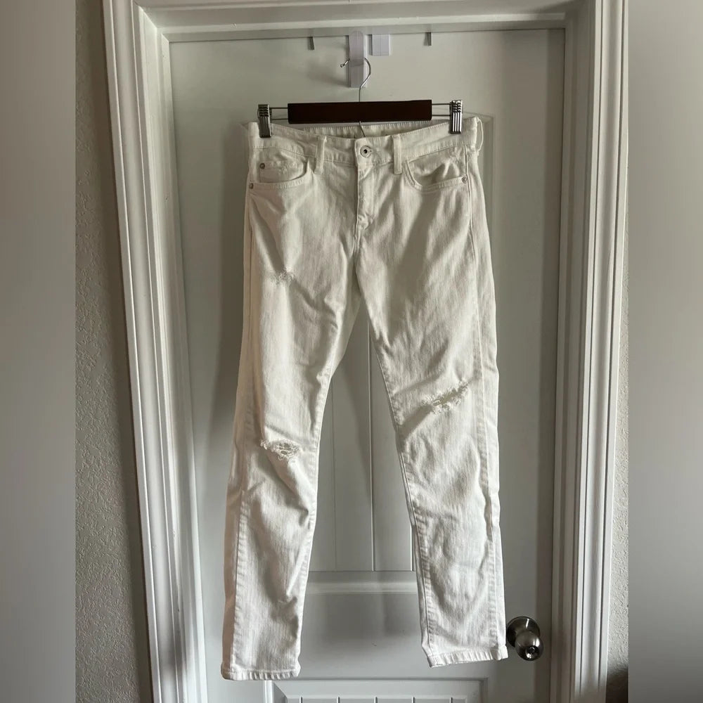 Anthropologie Pilcro and the Letterpress White Slim Boyfriend Jeans - Size 2 / 26