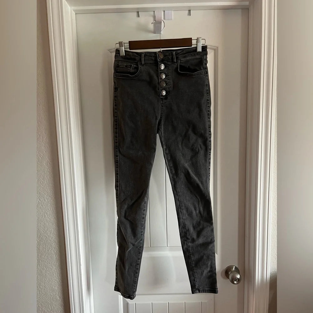 Antonio Melani Button-Fly Skinny Jeans - Size 6 / 28