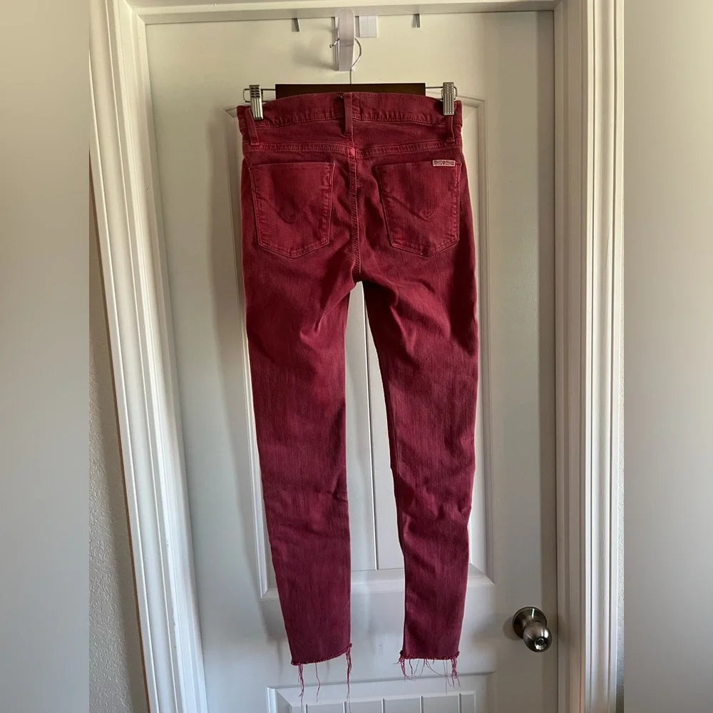 Hudson Women's Red and Burgundy Jeans - Size 2 / 26