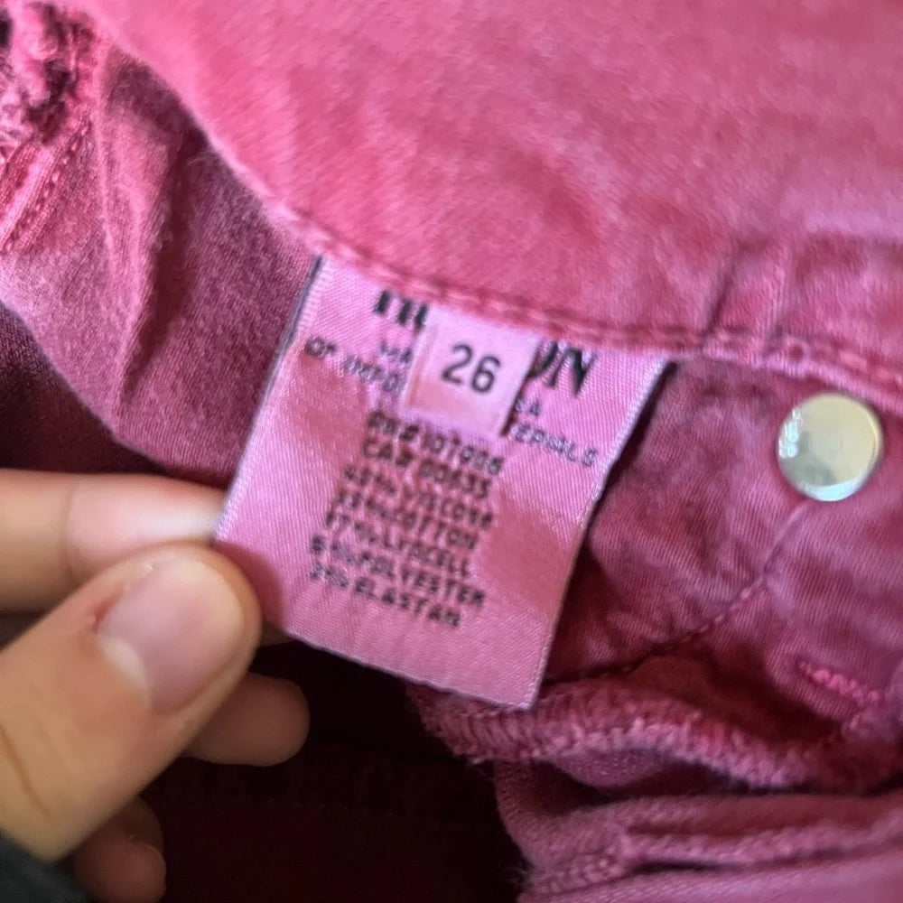 Hudson Women's Red and Burgundy Jeans - Size 2 / 26