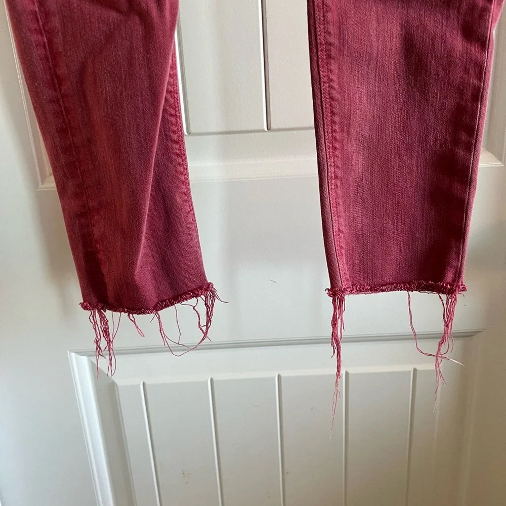 Hudson Women's Red and Burgundy Jeans - Size 2 / 26