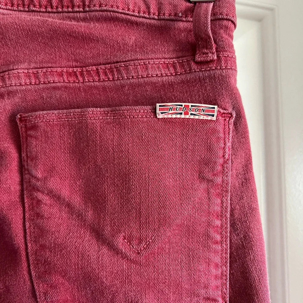 Hudson Women's Red and Burgundy Jeans - Size 2 / 26