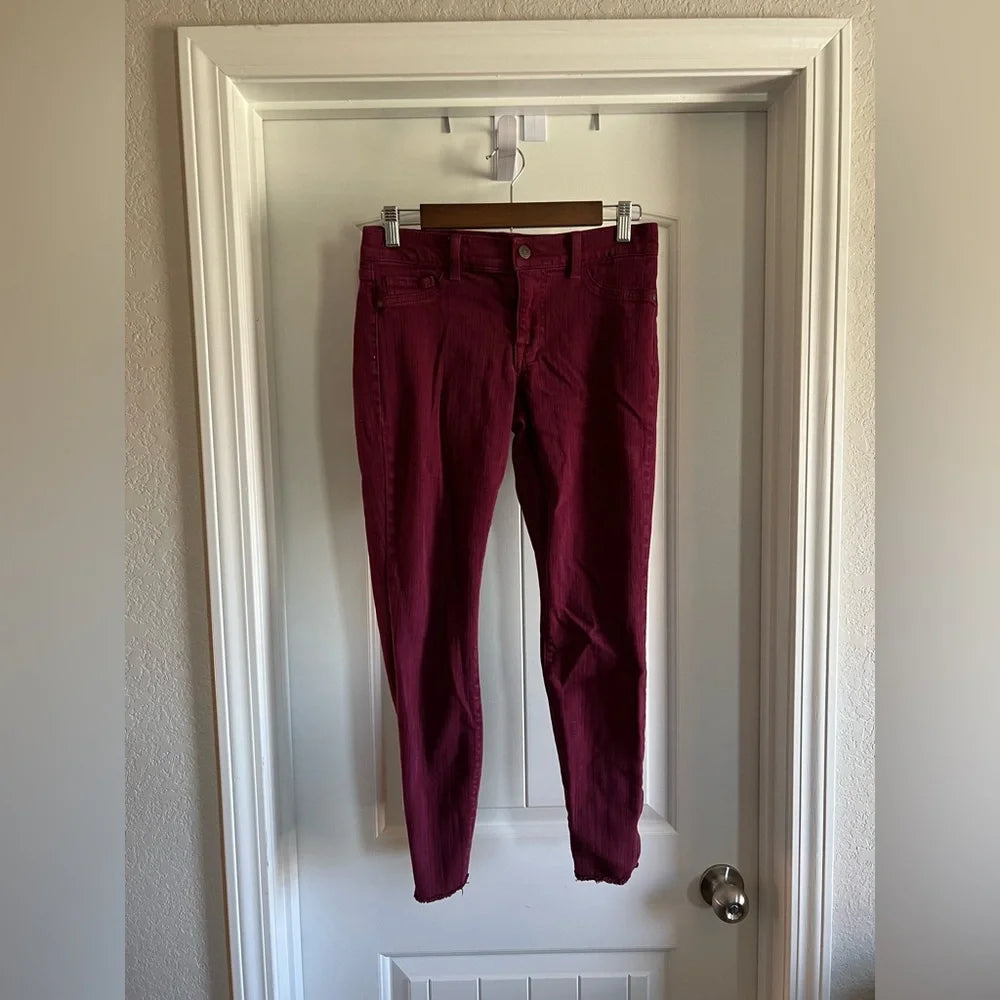 Pistola Women's Burgundy and Red Jeans - Size 6 / 28