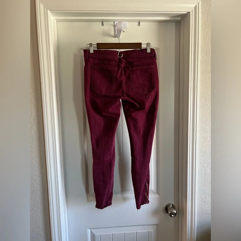 Pistola Women's Burgundy and Red Jeans - Size 6 / 28