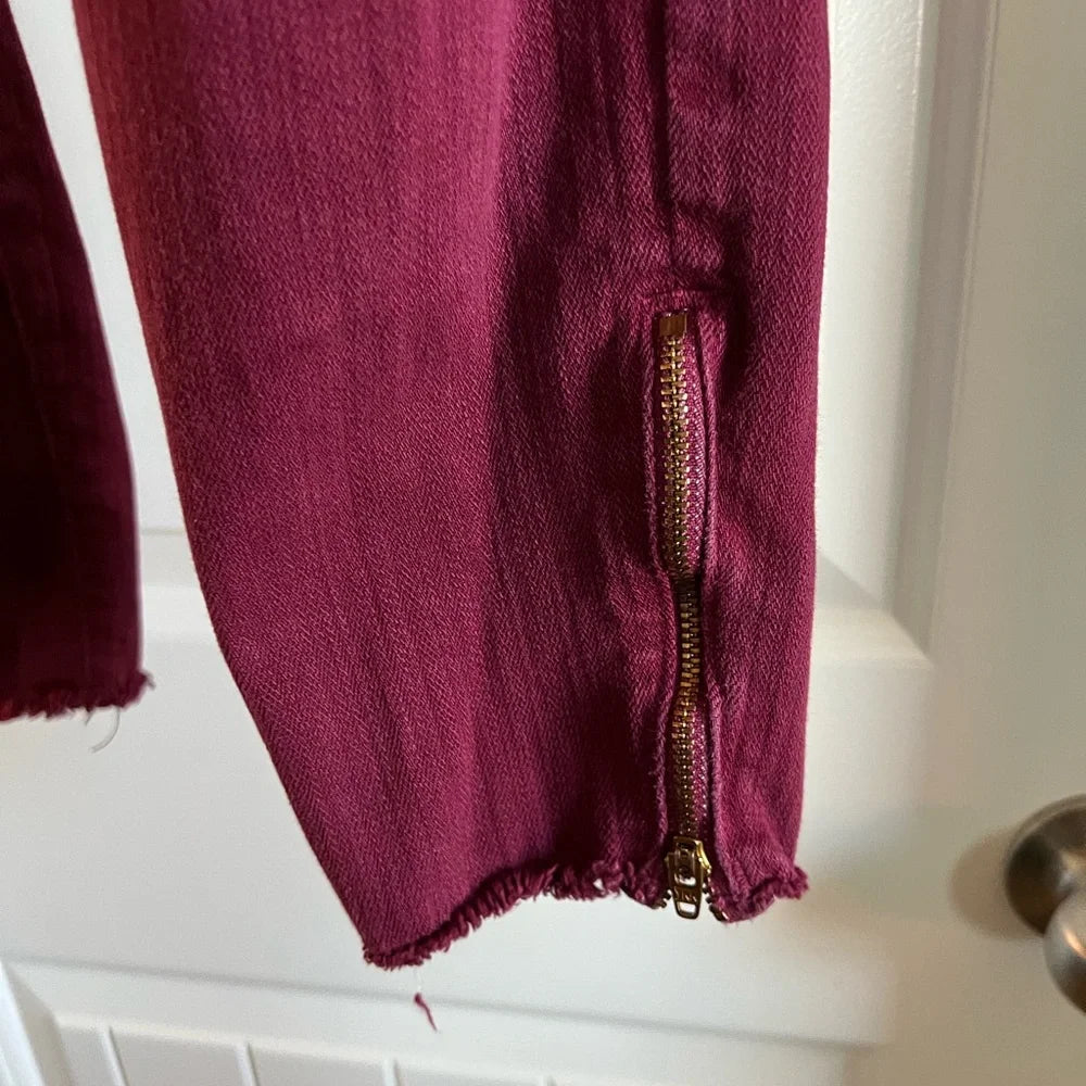 Pistola Women's Burgundy and Red Jeans - Size 6 / 28