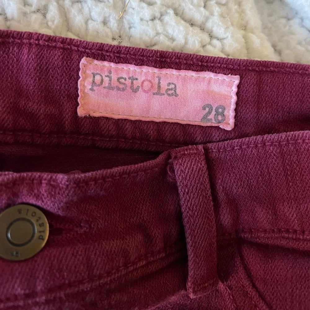 Pistola Women's Burgundy and Red Jeans - Size 6 / 28