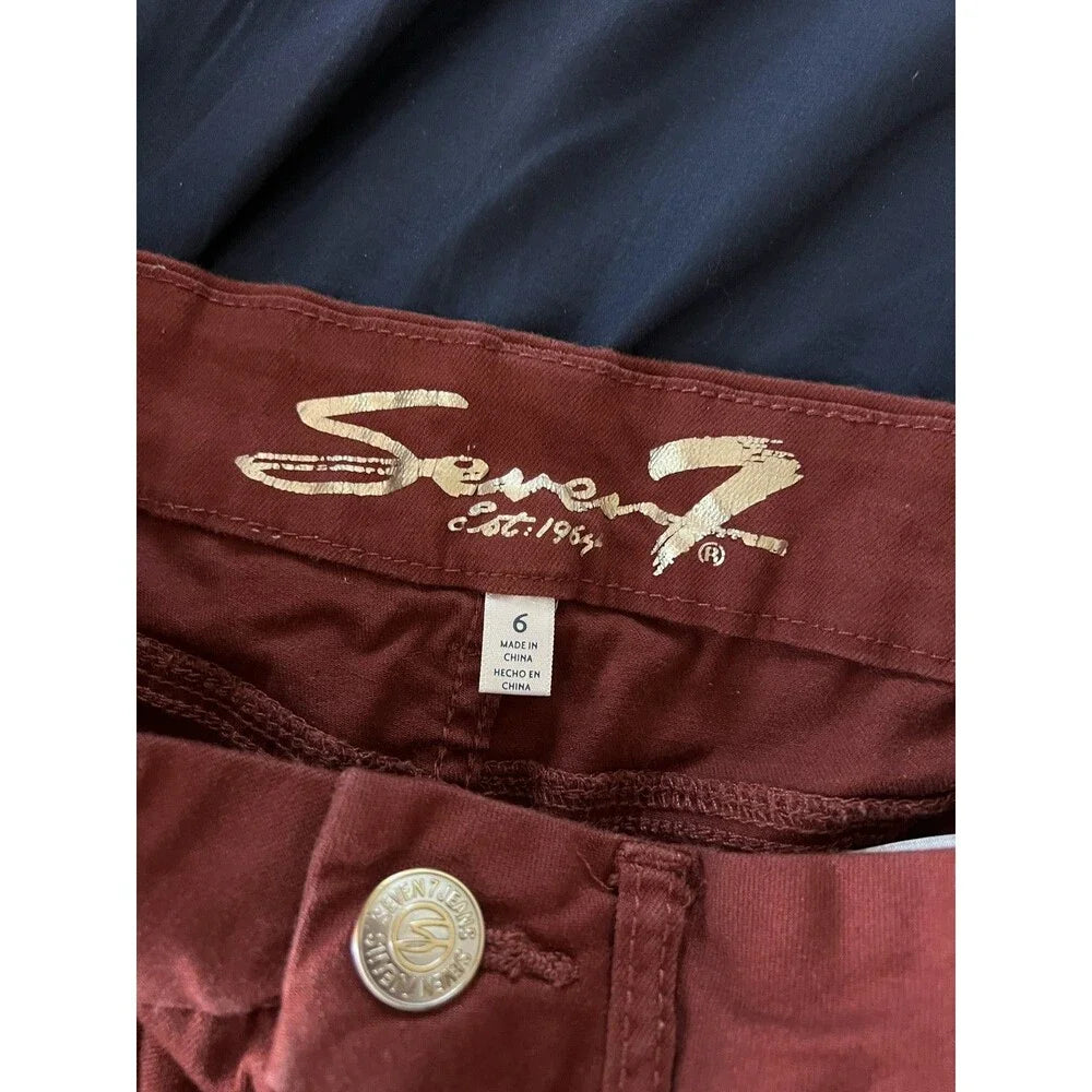 Seven7 Women's Red Skinny Jeans - Size 6 / 28