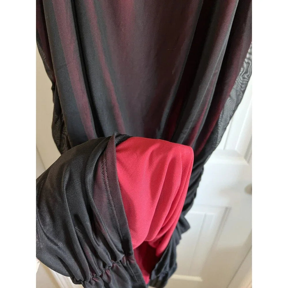 Torrid Black and Red Mesh Overlay Dress - Size 6XL