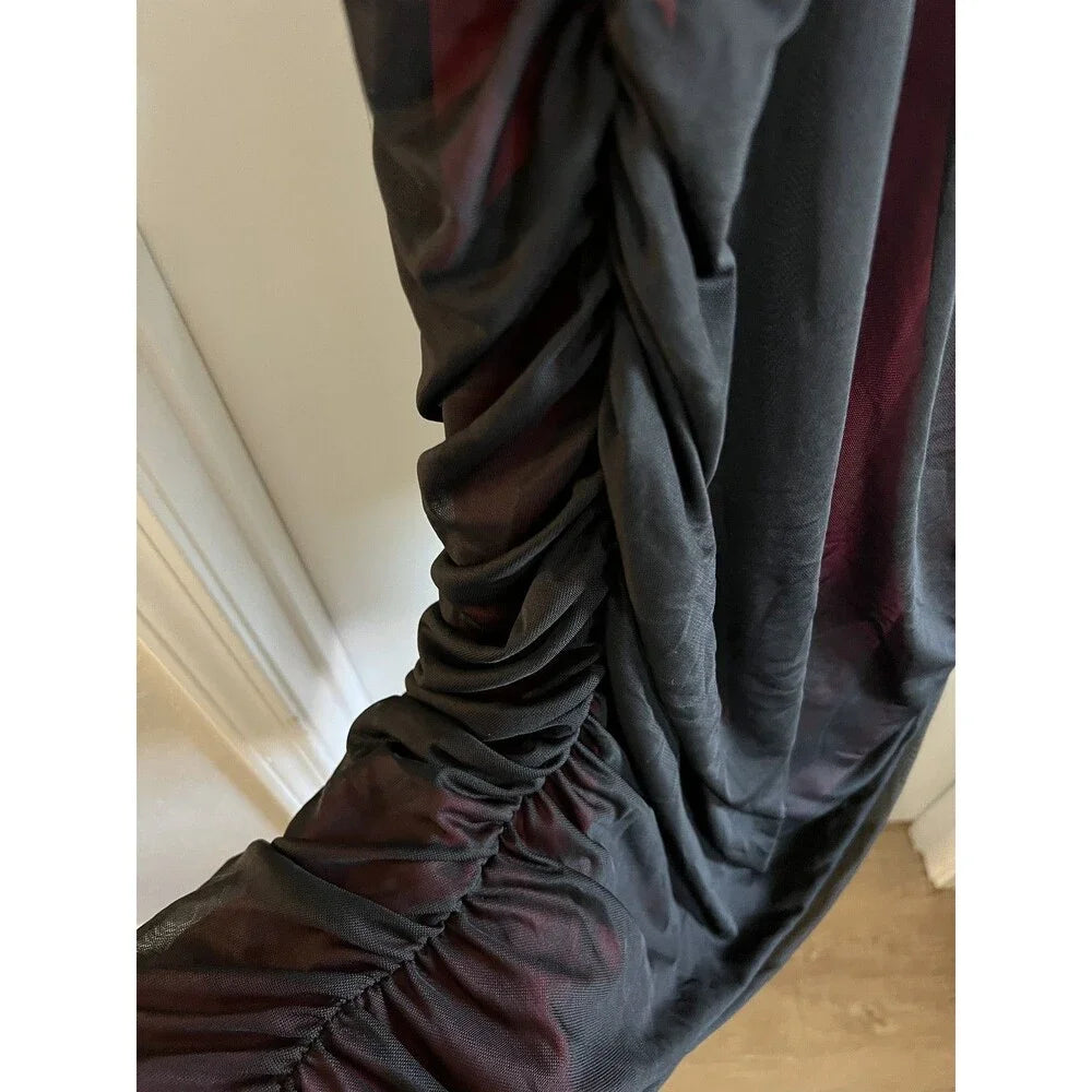 Torrid Black and Red Mesh Overlay Dress - Size 6XL