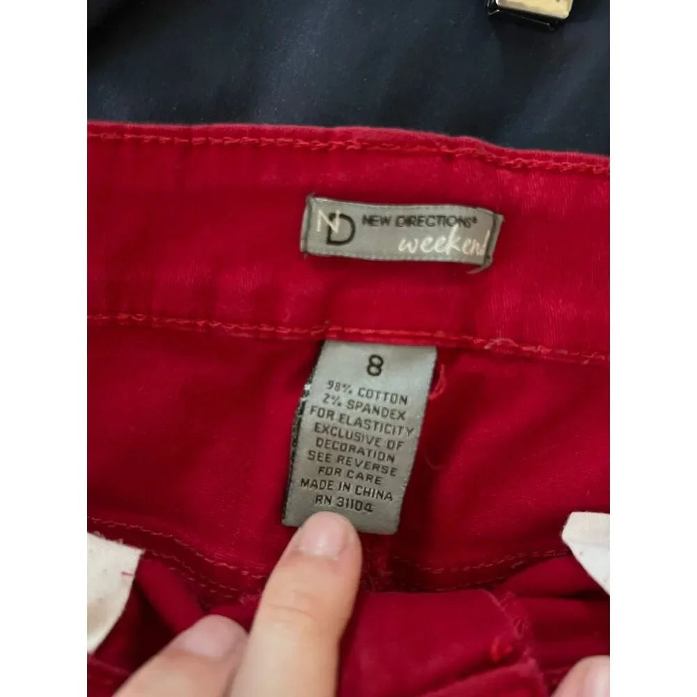 New Directions Women's Red Pants - Size 8 / 29