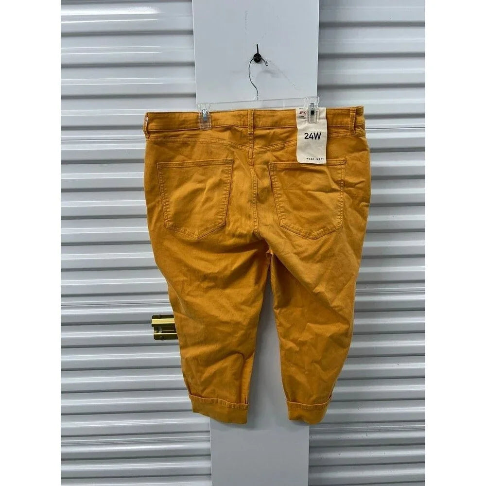 NWT Warp + Weft Mustard Yellow Cropped Pants - Size 24 / 24W