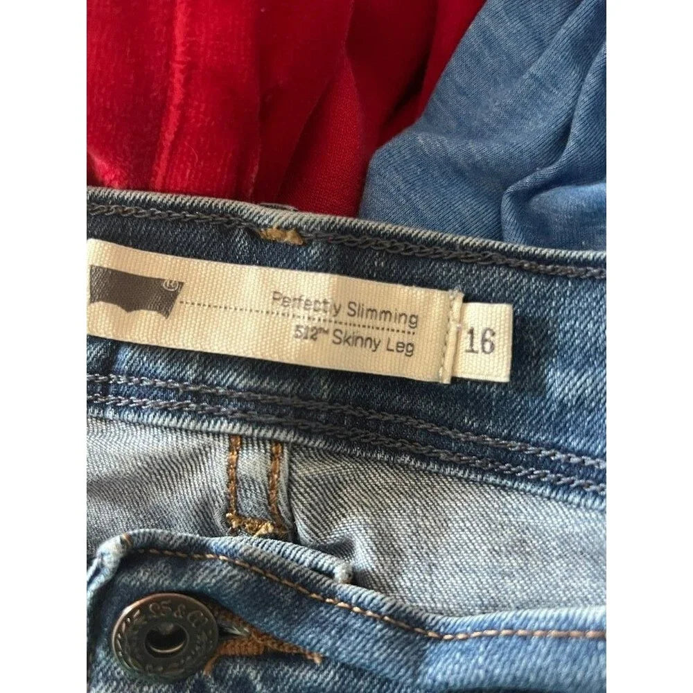 Levi's 512 Perfectly Slimming Skinny Leg Jeans - Size 16 / 33