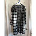 Hannah Black and White Plaid Open Front Cardigan - Size Medium / M