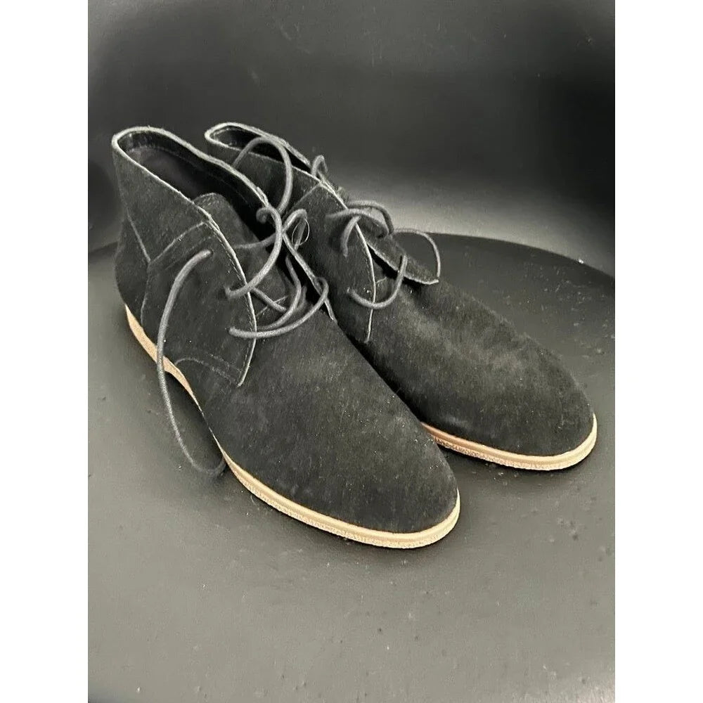 NIB Franco Sarto Women's Black Suede Lace-Up Ankle Boots - Size 8