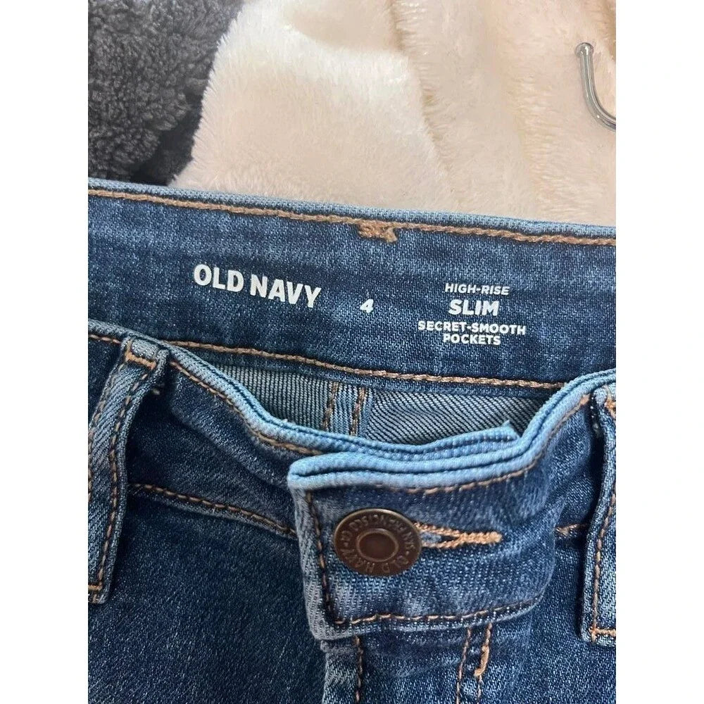 Old Navy High-Rise Slim Jeans with Secret-Smooth Pockets - Size 4 / 27